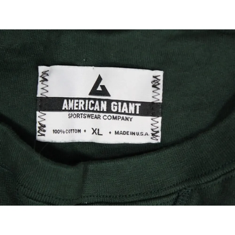 American Giant Sweatshirt Green Mens XL Heavyweight USA Minimalist Outdoor